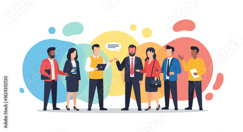 Diverse business team collaborating, ideal for website banners, presentations, and marketing materials.