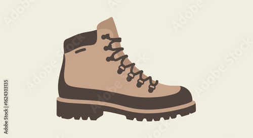 Hiking boot illustration on a white background, for outdoor adventure articles