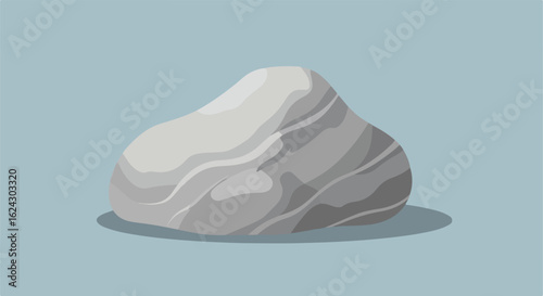 Vector pebble illustration for websites with pale blue solid colored background
