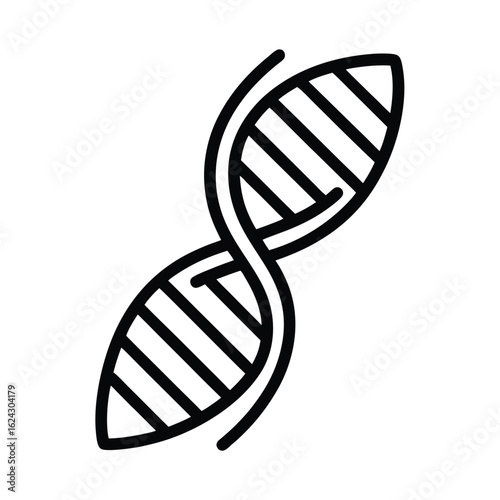 DNA Double Helix Outline Vector Illustration