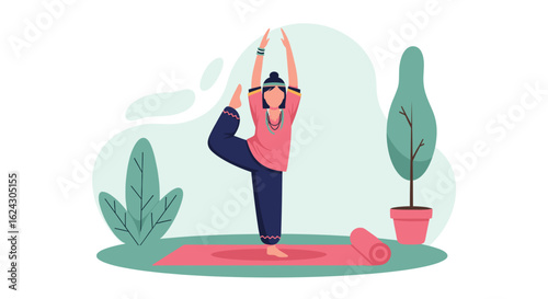 Woman practicing yoga, perfect for wellness websites, blogs, and social media.
