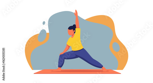 Woman practicing yoga, perfect for wellness websites or fitness brochures.