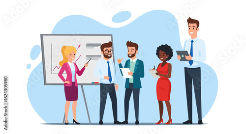 Diverse business team collaborating on a project, perfect for presentations or website banners.