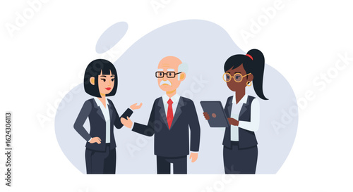 Diverse business team meeting, perfect for website banners, presentations, or brochures.