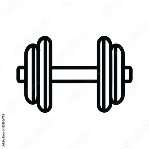 Dumbbell Outline Vector Illustration