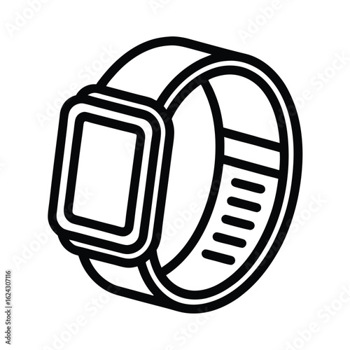Fitness Tracker Outline Vector Illustration