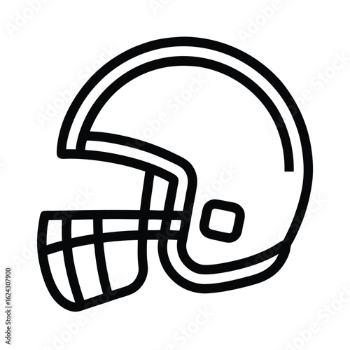 Football Helmet Outline Vector Illustration