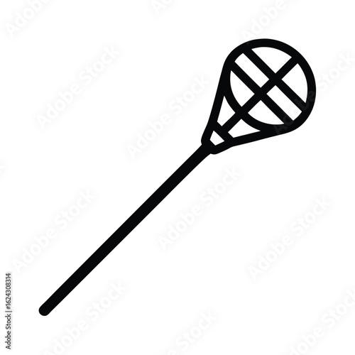 Lacrosse Stick Outline Vector Illustration