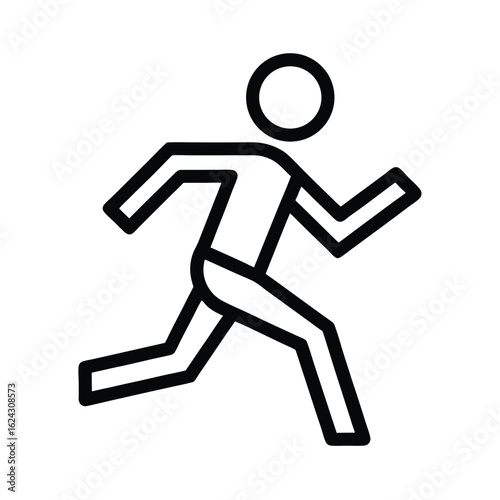 Marathon Runner Outline Vector Illustration