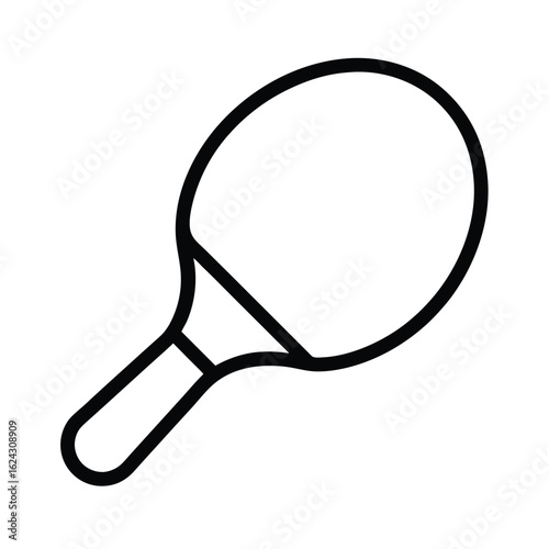 Ping Pong Paddle Outline Vector Illustration