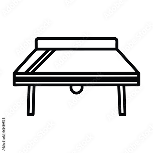 Ping Pong Table Outline Vector Illustration