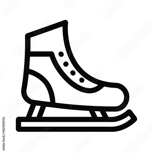 Ice Skate Outline Vector Illustration