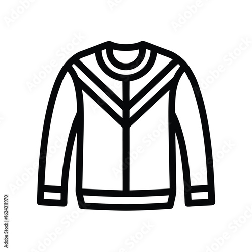 Sweater Outlined In Bold Vector Illustration