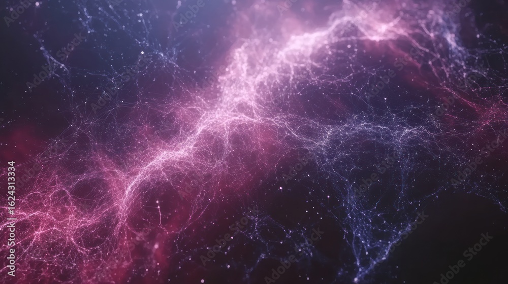 Fototapeta premium Abstract Neural Network Visualization in Vibrant Pink and Blue Colors