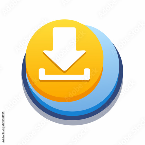 download and upload button. colorful modern buttons for app, website, ui.