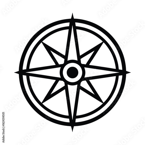 Compass Outline Vector Illustration