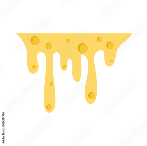 Flowing Melted cheese vector illustration 