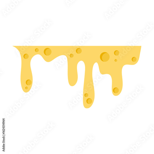Flowing Melted cheese vector illustration 