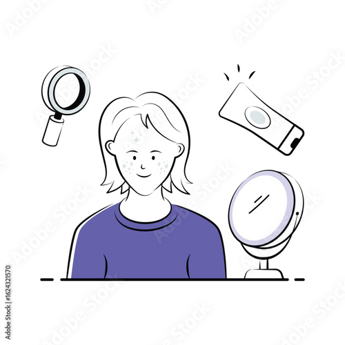 Ready to use illustration of acne treatment in modern style