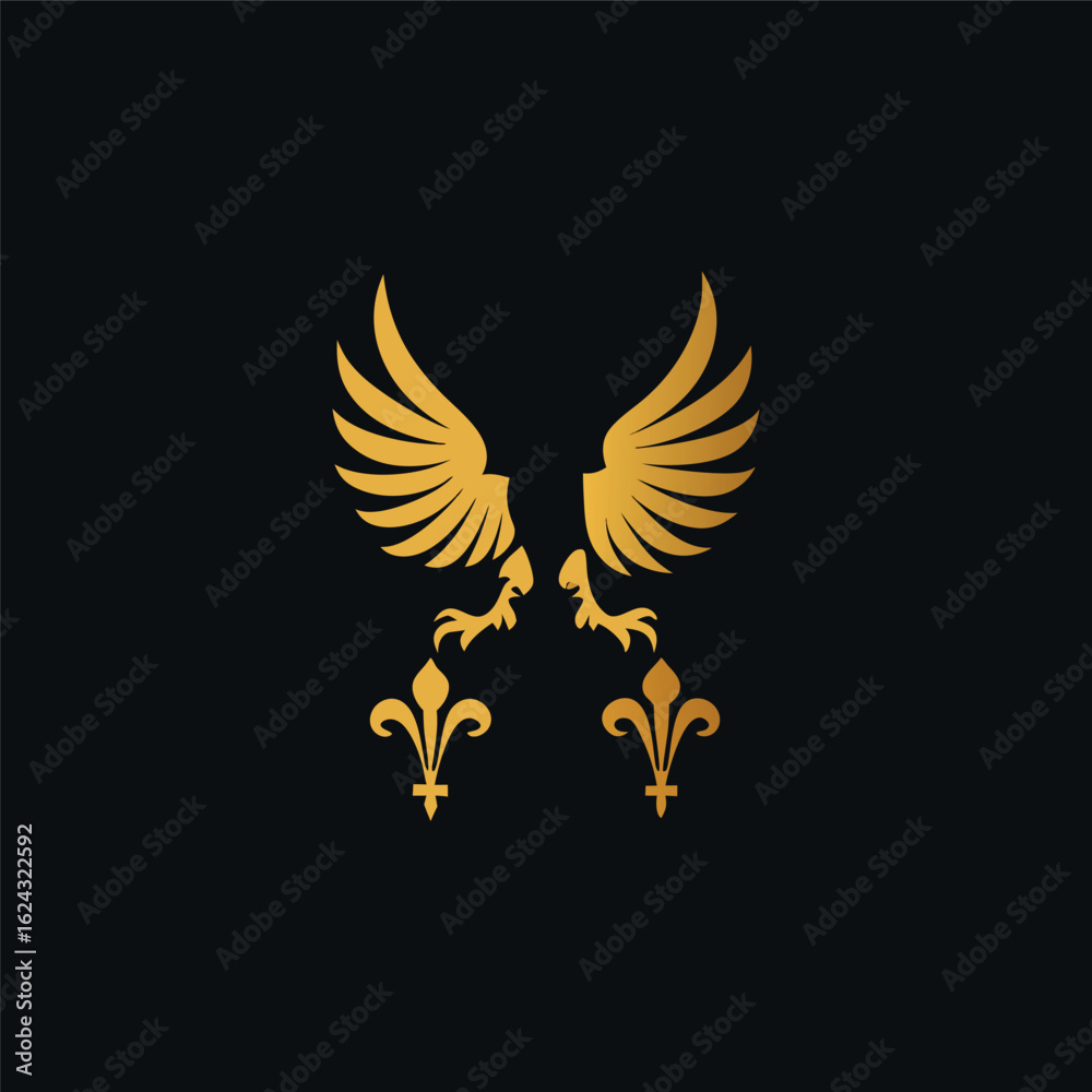 Obraz premium Golden heraldic symbol 