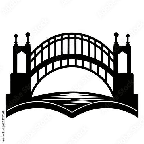 River Bridge Silhouette Scene