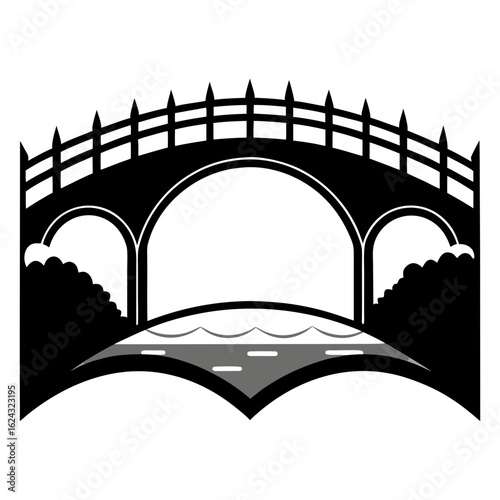 River Bridge Silhouette Scene
