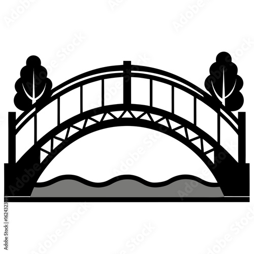 River Bridge Silhouette Scene