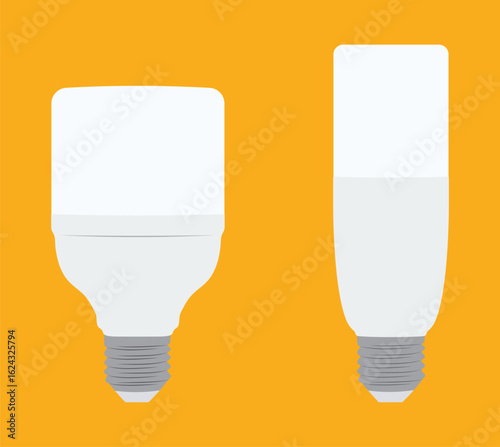 Compact LED Bulbs - Flat Vector Illustration.