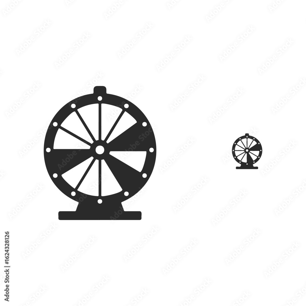 Obraz premium Black ferris wheel icon illustration on white background