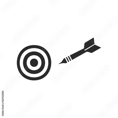 Bullseye with dart symbolizing precision and focus