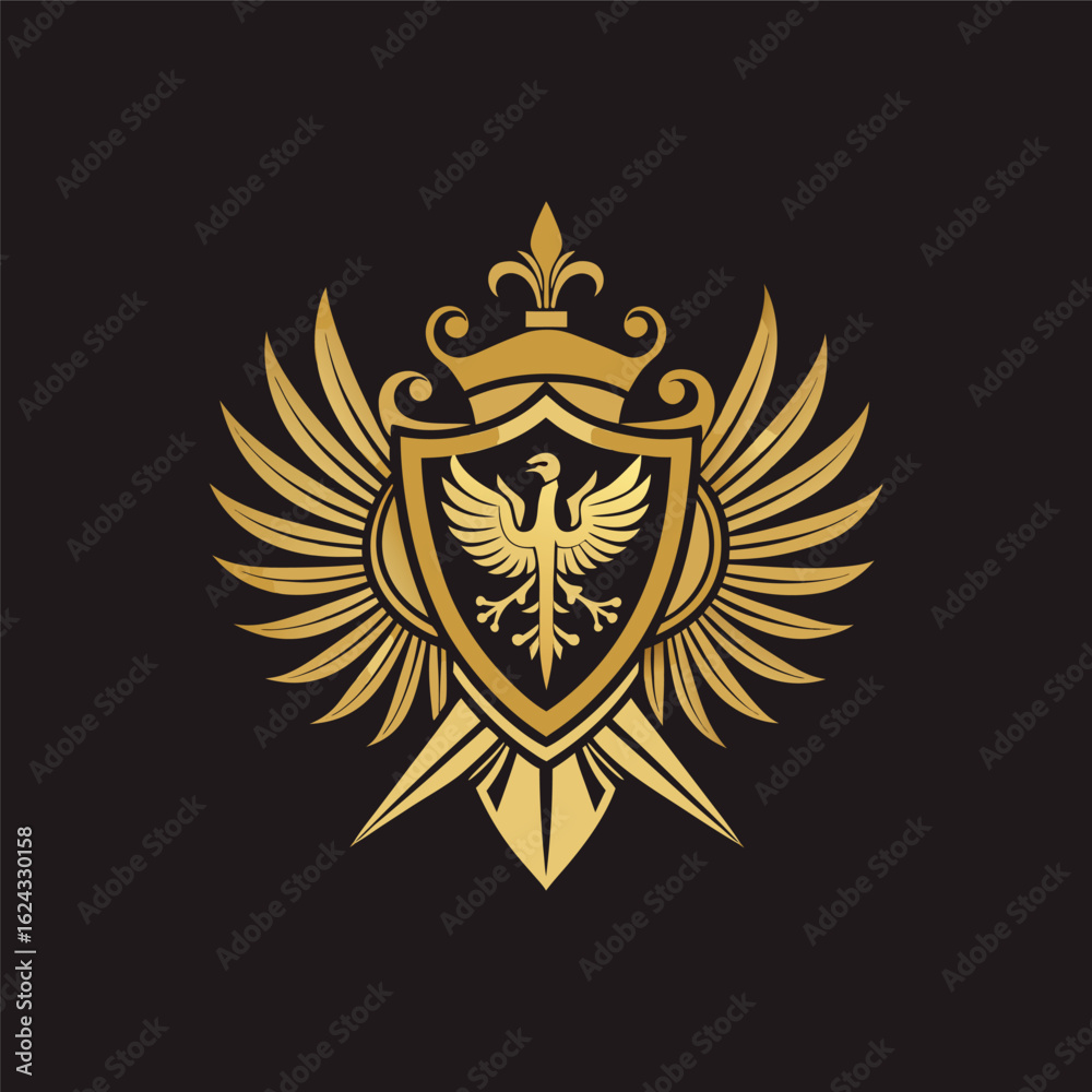 Obraz premium Golden heraldic symbol