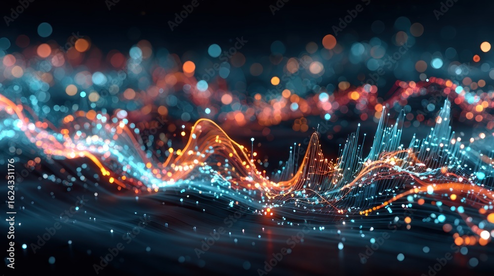 Obraz premium Abstract digital wave patterns (1)