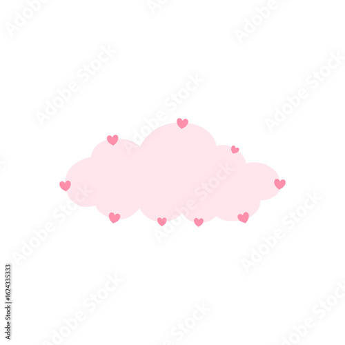 Cute clouds with heart vector illustration 