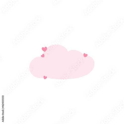 Cute clouds with heart vector illustration 