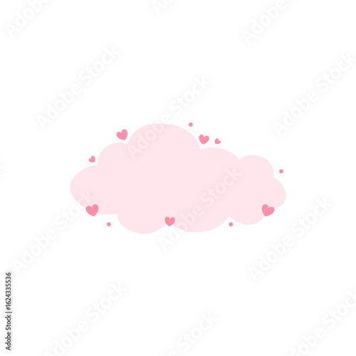 Cute clouds with heart vector illustration 