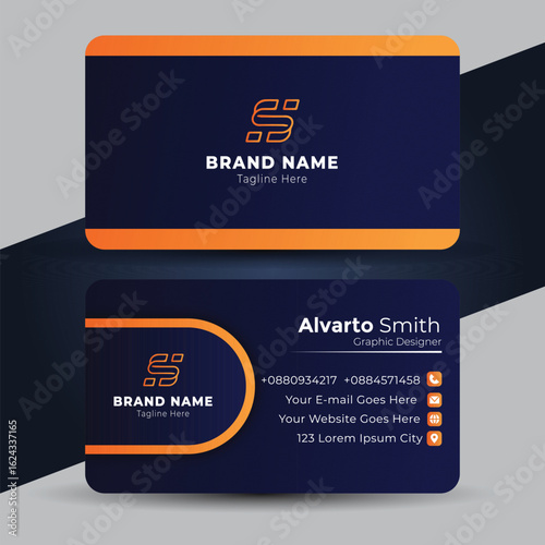 Modern business card design with qr code and professional branding elements