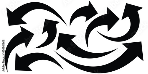 set of curve arrows. Arrows set. Curved arrows. Arrow sign. Flat style icons. eps 10