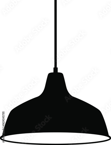 Vector art of modern black pendant lamp silhouette, a stylish and minimalist lighting fixture for home decor and interior design projects