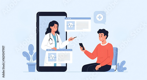 Telemedicine Concept: Patient Having Online Consultation with Doctor