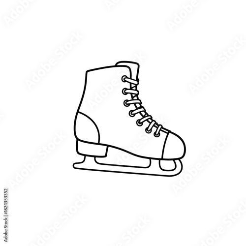Stylish ice skate illustration on white background, winter sports concept