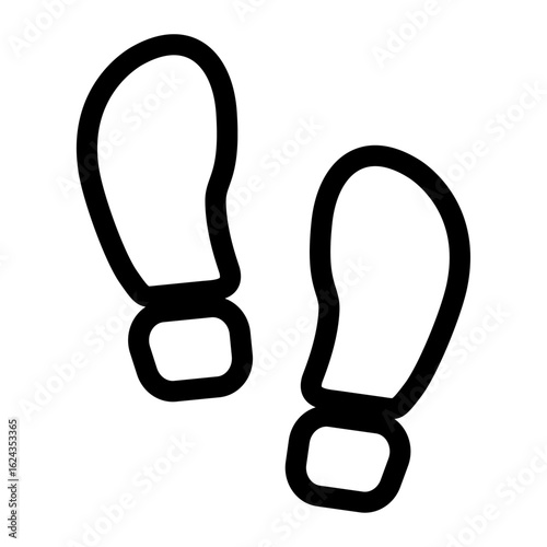 足跡のアイコン シンプルな足型イラスト｜Footprint Icon – Simple Shoe Print Outline