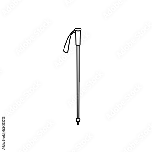 Hiking pole tip illustration on white background, outdoor adventure