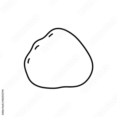 Abstract Flint Stone Illustration on White Background, artistic simplicity