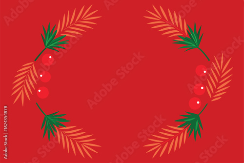 festive red background with stylized pine needles (1).eps