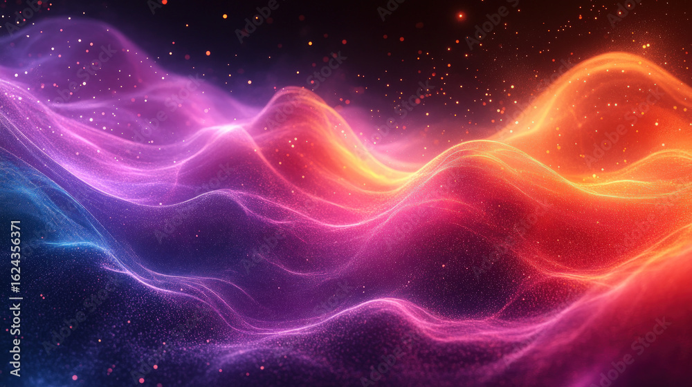 Obraz premium Abstract vibrant wavy energy flow