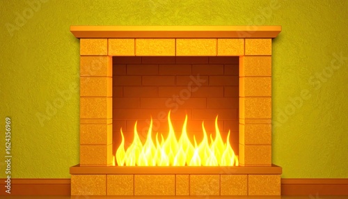 Cozy fireplace illustration
