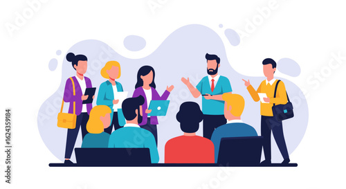 Diverse business team brainstorming and collaborating, perfect for presentations or website banners.