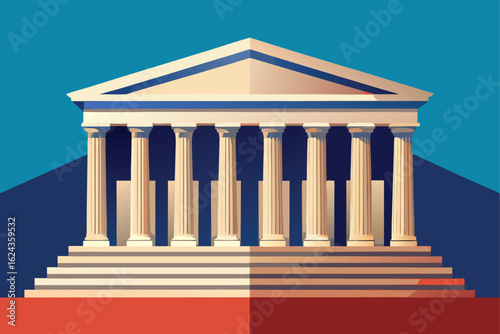 grand courthouse with neoclassical columns  .eps