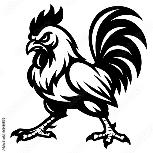 Powerful Vector of an Angry Rooster Mascot - Perfect for Sports or Food Brands