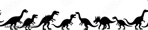 Dinosaur Silhouettes in Prehistoric Styles vector